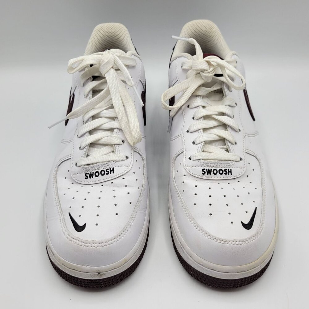 Nike Air Force 1 CJ8731 100 Low Mens Sneakers Size 10 White & Maroon - Picture 10 of 16